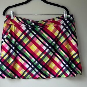 Lillie Green Multi-Color Plaid Circle Skirt - Pink Multi